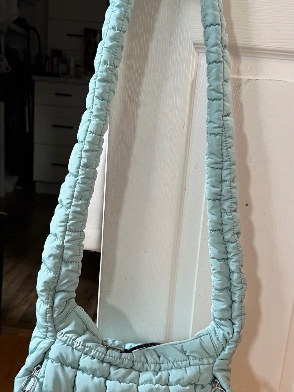 Light Blue Quilted Shoulder Bag by Free People Movement